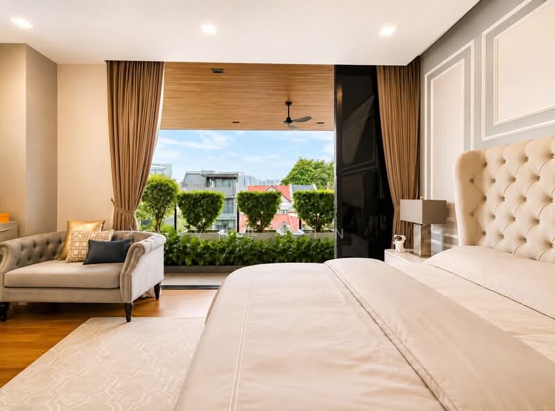 Serangoon Gardens Modern Semi-D Move-in-Ready | 3-Storey+Basemt Entertainment & Lift | 5mins to MRT, Serangoon Gardens Kingswear Ave, 5 Bedrooms, 5,500 sqft, Semi-Detached House For Sale, by Val Lin, 500242870 - Bedroom - PropertyGuru.com.sg