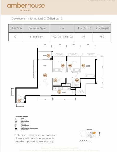 Amber House, 30 Amber Gardens, 3 Bedrooms, 980 sqft, Apartment For Sale, by CS Law, 500242873 - PropertyGuru.com.sg