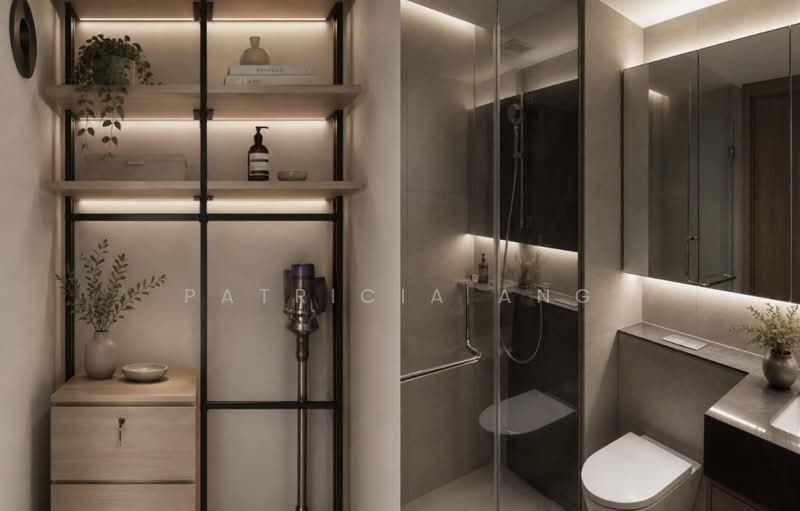 Orchard Sophia, 128 Sophia Road, 1 Bedroom, 441 sqft, Condominium For Rent, by Patricia Ang, 500243372 - Storage/Wardrobe and Bathroom - PropertyGuru.com.sg