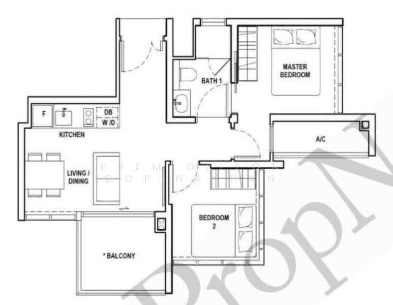 Fyve Derbyshire, 5 Derbyshire Road, 2 Bedrooms, 592 sqft, Condominium For Rent, by Prem Dillon Gopinathan, 500243641 - Kitchen - PropertyGuru.com.sg