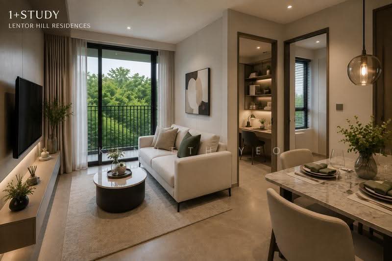 Lentor Hills Residences, 33 Lentor Hills Road, Mandai / Upper Thomson, 1 Bedroom, 570 sqft, Apartment For Sale, by Kenneth Yeo, 500243783 - Living Room - PropertyGuru.com.sg