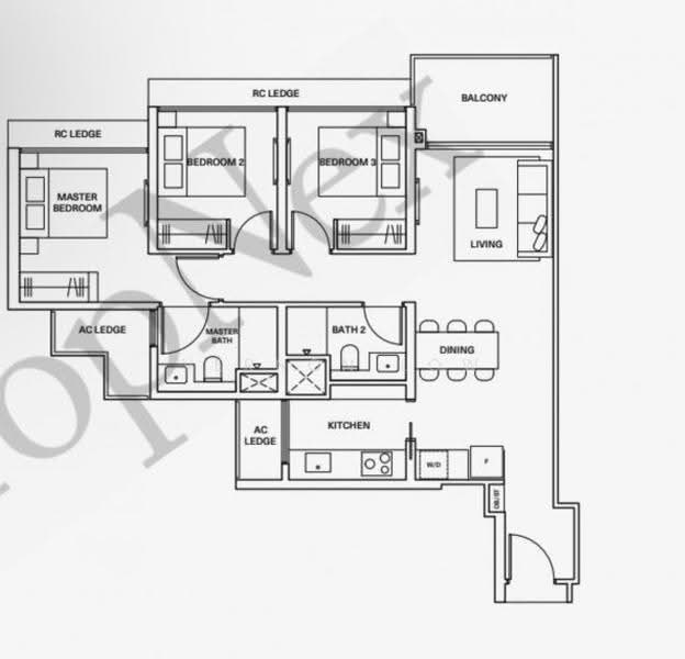 Clavon, 6 Clementi Avenue 1, 3 Bedrooms, 958 sqft, Condominium For Sale, by Vernon Low, 500243932 - PropertyGuru.com.sg