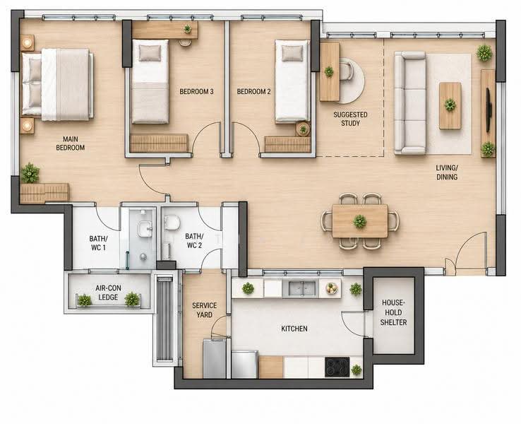 458A Sengkang West Road, 458A Sengkang West Road, Seletar / Yio Chu Kang, 3 Bedrooms, 1,216 sqft, HDB Flat For Sale, by Justin Foo, 500243941 - PropertyGuru.com.sg