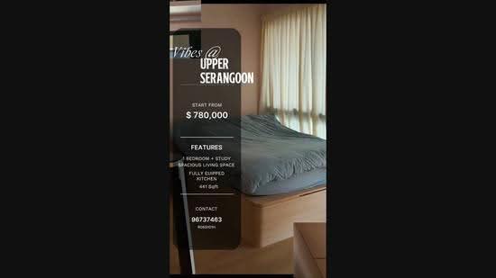 Vibes @ Upper Serangoon, 488 Upper Serangoon Road, 1 Bedroom, 441 sqft, Apartment For Sale, by Jonathan Kang, 500244167 - PropertyGuru.com.sg