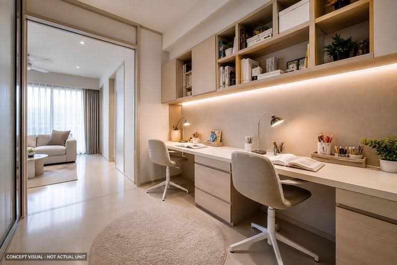 Lucerne Grand, Lakeside Drive, 3 Bedrooms, 1,001 sqft, Condominium For Sale, by Joell Kher, 500244298 - Study - PropertyGuru.com.sg