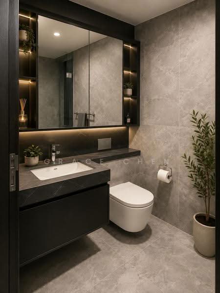 Hyll on Holland, 89 Holland Road, 2 Bedrooms, 657 sqft, Condominium For Sale, by Grace Chen, 500245311 - Bathroom - AI Generated - PropertyGuru.com.sg