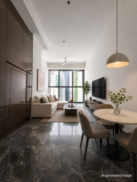 One Bernam, 1 Bernam Street, Chinatown / Tanjong Pagar, 1 Bedroom, 463 sqft, Condominium For Sale, by Wayne Lim, 500245437 - Living Room - PropertyGuru.com.sg