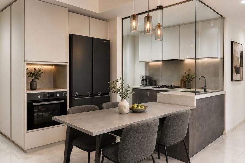 C.H.E.A.P | Unblocked Pool View 3-bedder | 8mins to Punggol MRT, Punggol Walk / Punggol Field / Punggol Way / Punggol Central, 3 Bedrooms, 1,109 sqft, Condominium For Sale, by Gabriel Tan, 500245483 - Kitchen (Artist Impression) - PropertyGuru.com.sg