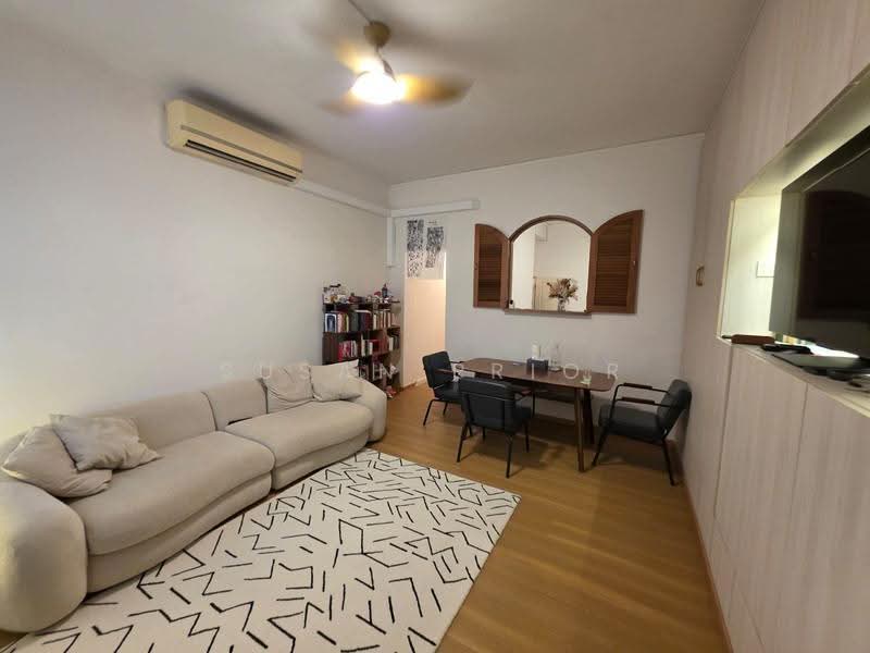 Up a Lazy Ground Floor, Tiong Bahru Walkup Apartment, 2 Bedrooms, 910 sqft, Walk-up Apartment For Rent, by Susan Prior, 500245632 - Living Room - PropertyGuru.com.sg