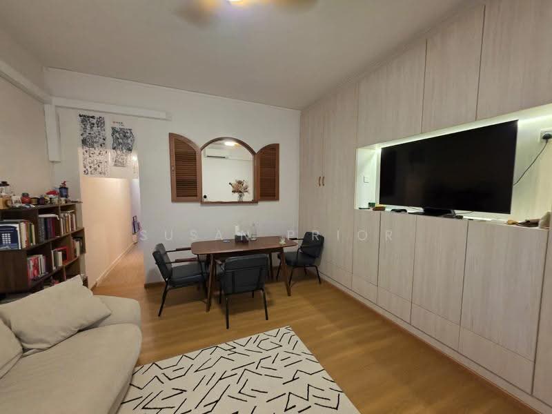 Up a Lazy Ground Floor, Tiong Bahru Walkup Apartment, 2 Bedrooms, 910 sqft, Walk-up Apartment For Rent, by Susan Prior, 500245632 - Living Room - PropertyGuru.com.sg