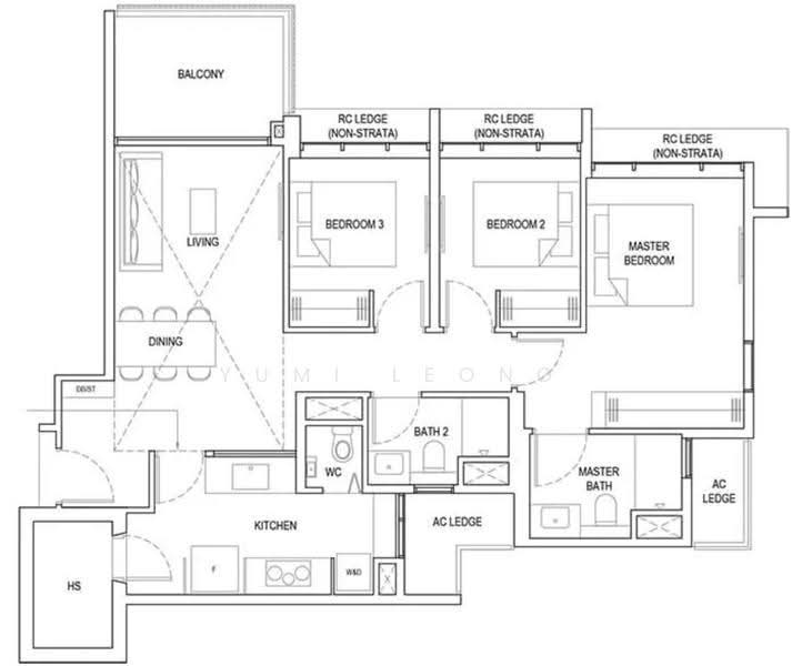 Bartley Vue, 6 Jalan Bunga Rampai, Hougang / Punggol / Sengkang, 3 Bedrooms, 1,066 sqft, Condominium For Sale, by Yumi Leong, 500245740 - PropertyGuru.com.sg