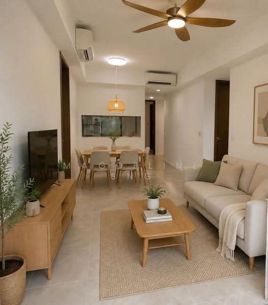 AMO Residence, 23 Ang Mo Kio Rise, Ang Mo Kio / Bishan / Thomson, 2 Bedrooms, 743 sqft, Condominium For Sale, by Magdeline Sng, 500245807 - Digitally Staged Living Room - PropertyGuru.com.sg