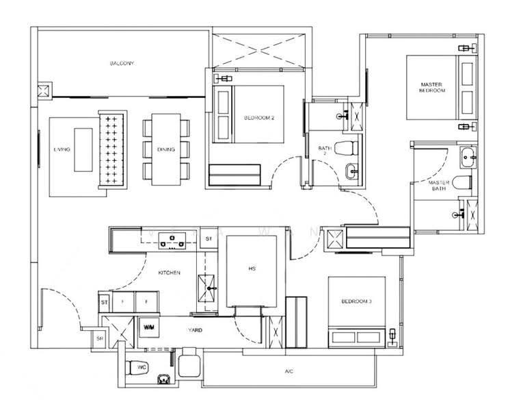 Riversails, 2 Upper Serangoon Crescent, Hougang / Punggol / Sengkang, 3 Bedrooms, 1,109 sqft, Condominium For Sale, by Vera Wang, 500246129 - PropertyGuru.com.sg