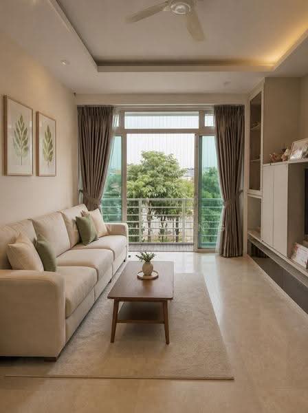 Monterey Park Condominium, 23 West Coast Rise, Buona Vista / West Coast / Clementi New Town, 3 Bedrooms, 1,259 sqft, Condominium For Sale, by Linda Ang, 500247386 - Living Room - PropertyGuru.com.sg