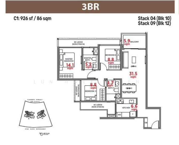 ELTA, 12 Clementi Avenue 1, Buona Vista / West Coast / Clementi New Town, 3 Bedrooms, 926 sqft, Condominium For Sale, by Lun Hwee Hsien, 500247531 - PropertyGuru.com.sg