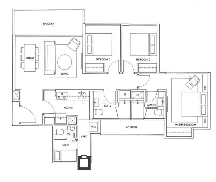 Waterwoods, Punggol Field Walk, Hougang / Punggol / Sengkang, 3 Bedrooms, 1,033 sqft, Executive Condominium For Sale, by Victor Ho, 500247686 - PropertyGuru.com.sg