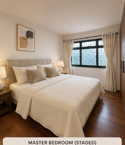 578 Hougang Avenue 4, 578 Hougang Avenue 4, Hougang / Punggol / Sengkang, 3 Bedrooms, 1,507 sqft, HDB Flat For Rent, by Nellie Law, 500247896 - Master Bedroom (Staged) - PropertyGuru.com.sg