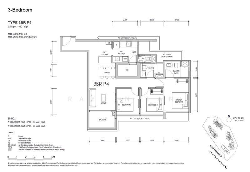 Lentor Gardens Residences, 68 Lentor Gardens, Mandai / Upper Thomson, 3 Bedrooms, 1,001 sqft, Apartment For Sale, by Rayden Tan, 500248031 - PropertyGuru.com.sg