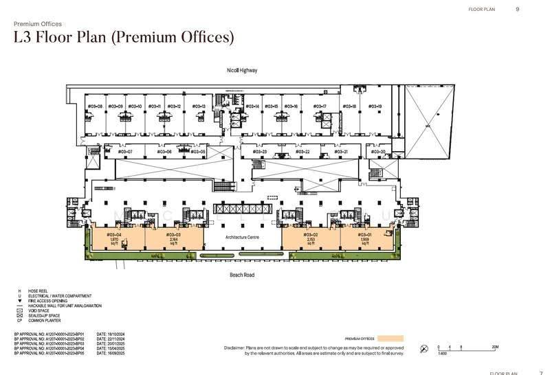 The Golden Mile, 800 800, Beach Road / Bugis / Rochor, 1,959 sqft, Office For Sale, by Michelle Chua, 500249162 - 3rd Storey Plan(PO) - CommercialGuru.com.sg