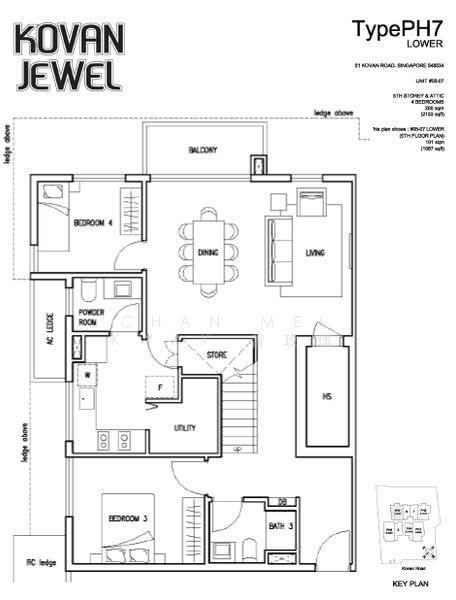 Kovan Jewel, 51 Kovan Road, Hougang / Punggol / Sengkang, 4 Bedrooms, 2,153 sqft, Condominium For Sale, by Chan Mei Kway 曾玫瑰, 500249432 - PropertyGuru.com.sg