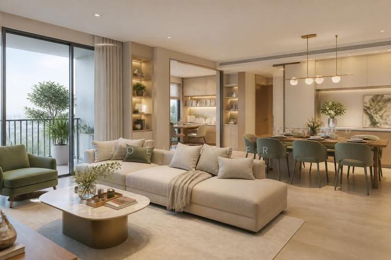 MRT LINKED ★ 4 BR + STUDY | FAMILY UPGRADE, Tampines Ave 4, Bedok Reservoir Road. Tampines St 96, Bedok / Upper East Coast, 4 Bedrooms, 1,195 sqft, Condominium For Sale, by Joell Kher, 500250166 - Living Room - PropertyGuru.com.sg