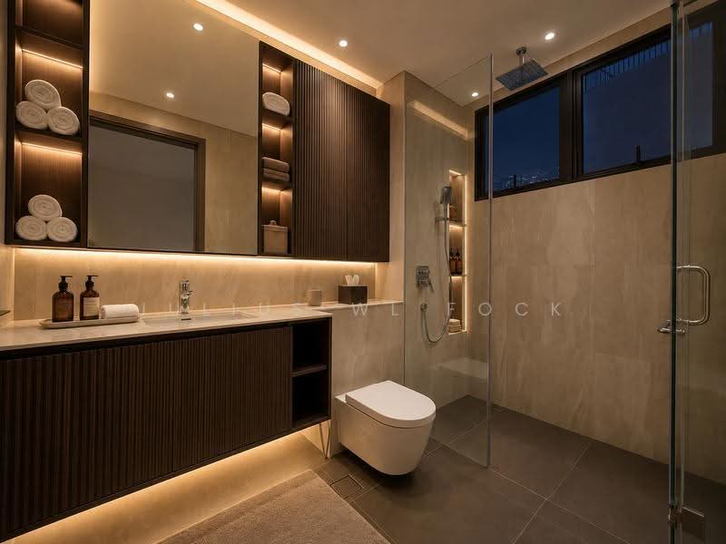FINEST SEMI-D BRAND NEW TELOK KURAU, Telok Kurau, East Coast / Marine Parade, 5 Bedrooms, 6,311 sqft, Semi-Detached House For Sale, by Julius WL Fock, 500250559 - Bathroom - PropertyGuru.com.sg