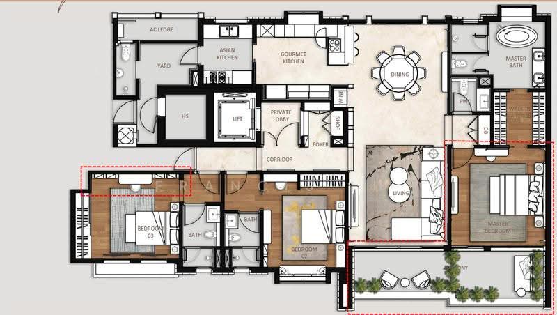 Bishopsgate Residences, 1 Bishopsgate, Tanglin / Holland / Bukit Timah, 3 Bedrooms, 2,476 sqft, Apartment For Sale, by Francis Lu, 500250920 - PropertyGuru.com.sg