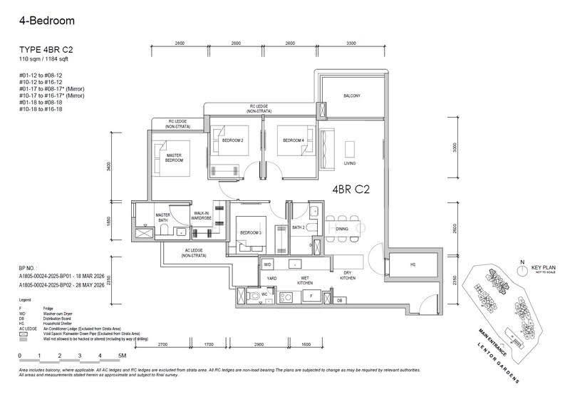 Lentor Gardens Residences, 68 Lentor Gardens, Mandai / Upper Thomson, 4 Bedrooms, 1,184 sqft, Apartment For Sale, by Kelly Ho, 500251138 - 4BR C2 - PropertyGuru.com.sg