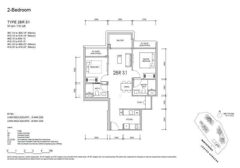 Lentor Gardens Residences, 68 Lentor Gardens, Mandai / Upper Thomson, 2 Bedrooms, 732 sqft, Apartment For Sale, by Kelly Ho, 500251146 - 2BR S1 - PropertyGuru.com.sg