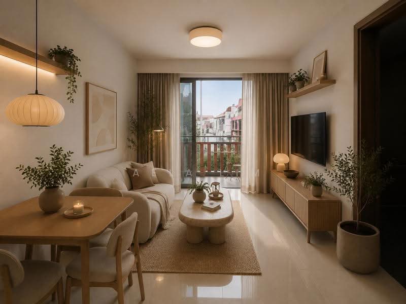The Centren, 1 Lorong 27 Geylang, Eunos / Geylang / Paya Lebar, 2 Bedrooms, 624 sqft, Apartment For Rent, by Aela Lim, 500251646 - Living Room - PropertyGuru.com.sg
