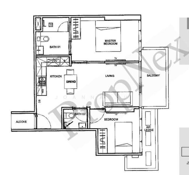 6 Derbyshire, 6 Derbyshire Road, Newton / Novena, 2 Bedrooms, 732 sqft, Condominium For Rent, by Joanna Xu, 500252069 - PropertyGuru.com.sg
