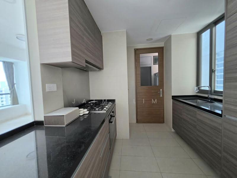 Kitchen towards yard w ultility & toilet