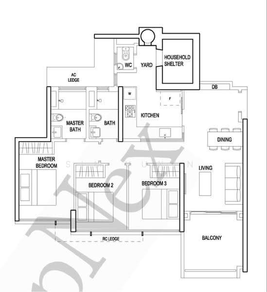 The Terrace, 92 Edgedale Plains, Hougang / Punggol / Sengkang, 3 Bedrooms, 1,076 sqft, Condominium For Sale, by Sim Yuxin, 500253261 - PropertyGuru.com.sg