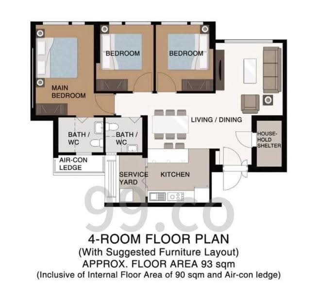 568C Champions Way, Champions Way, 3 Bedrooms, 1,001 sqft, HDB Flat For Rent, by Terry Yeow, 500253478 - PropertyGuru.com.sg