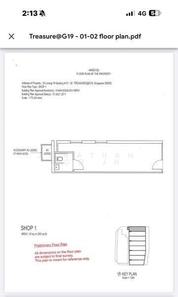Treasures @ G19, 33 Lorong 19 Geylang, Eunos / Geylang / Paya Lebar, 355 sqft, Shop / Shophouse For Rent, by Jonathan Foo JH, 500253681 - CommercialGuru.com.sg