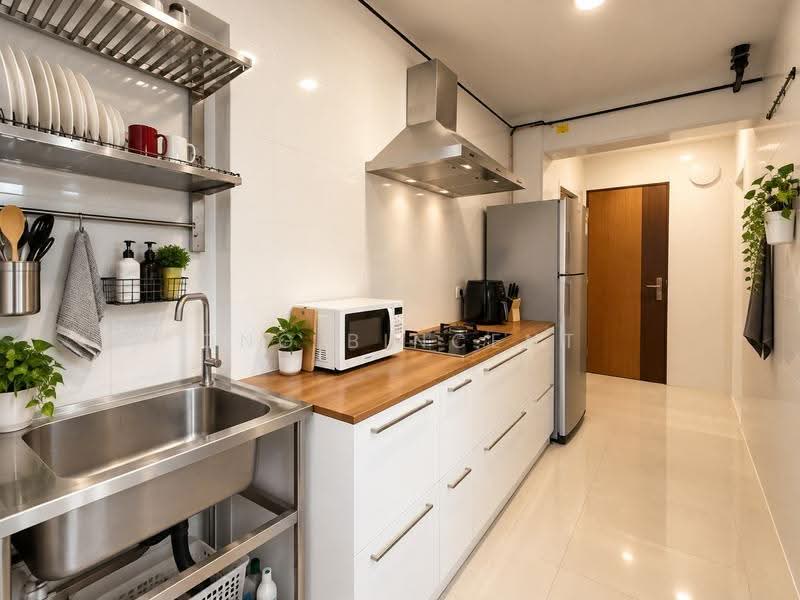 419C Northshore Drive, 419C Northshore Drive, Hougang / Punggol / Sengkang, 1 Bedroom, 505 sqft, HDB Flat For Rent, by Ong Bincent, 500254280 - Kitchen - Ai decluttered - PropertyGuru.com.sg