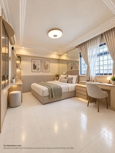 736 Woodlands Circle, 736 Woodlands Circle, Admiralty / Woodlands, 3 Bedrooms, 1,313 sqft, HDB Flat For Sale, by Valence Neoh, 500254313 - Bedroom - Artist Impression. - PropertyGuru.com.sg