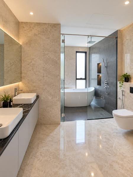 Brand New FREEHOLD Inter Terrace For Sale! Hillview D23, Hillview Crescent, Dairy Farm / Bukit Panjang / Choa Chu Kang, 6 Bedrooms, 7,240 sqft, Terraced House For Sale, by Calvin Ting, 500255214 - Bathroom - PropertyGuru.com.sg