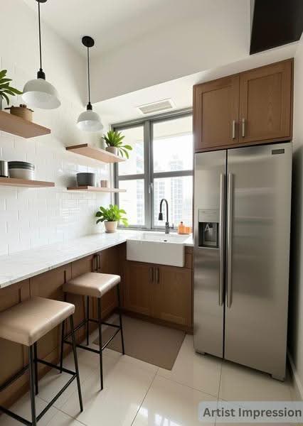 Aquarius By The Park, 15 Bedok Reservoir View, Bedok / Upper East Coast, 3 Bedrooms, 1,323 sqft, Condominium For Sale, by Patricia Chua, 500255318 - Kitchen - PropertyGuru.com.sg