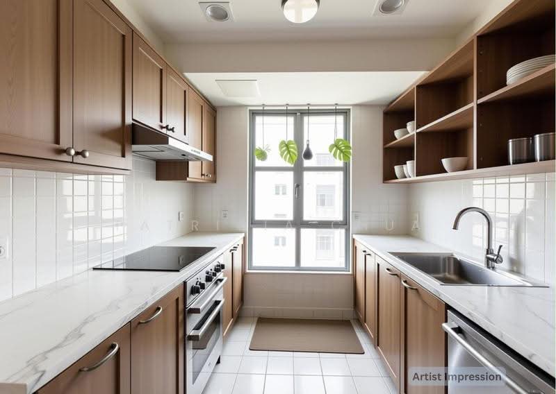 Aquarius By The Park, 15 Bedok Reservoir View, Bedok / Upper East Coast, 3 Bedrooms, 1,323 sqft, Condominium For Sale, by Patricia Chua, 500255318 - Kitchen - PropertyGuru.com.sg