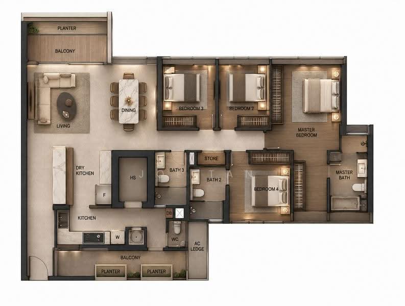 The Minton, 147 Hougang Street 11, Hougang / Punggol / Sengkang, 4 Bedrooms, 1,755 sqft, Condominium For Sale, by Joe Tan, 500255358 - PropertyGuru.com.sg