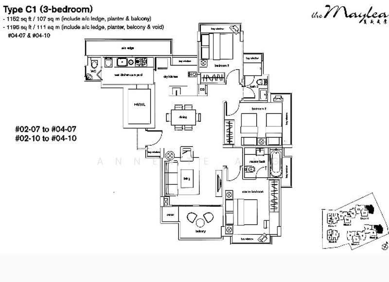 The Maylea, 242H Pasir Panjang Road, Buona Vista / West Coast / Clementi New Town, 3 Bedrooms, 1,152 sqft, Condominium For Rent, by Annette Ang, 500255515 - PropertyGuru.com.sg
