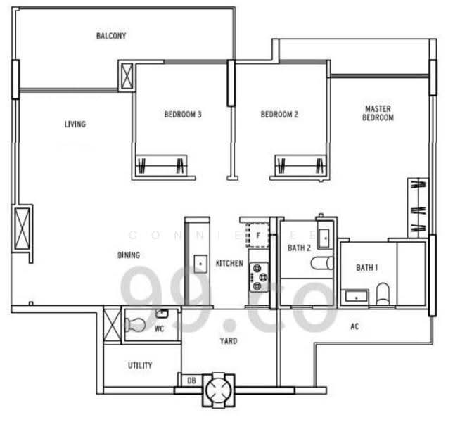 Treasure Crest, 60 Anchorvale Crescent, Hougang / Punggol / Sengkang, 3 Bedrooms, 1,152 sqft, Condominium For Rent, by Connie Lee, 500256241 - PropertyGuru.com.sg
