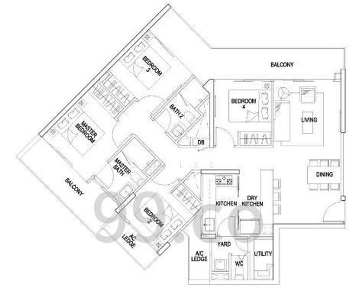 FLO Residence, Punggol Field Walk, Hougang / Punggol / Sengkang, 4 Bedrooms, 1,346 sqft, Condominium For Sale, by SM Lee, 500256283 - PropertyGuru.com.sg