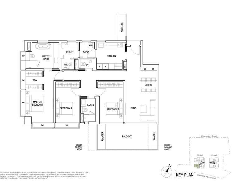 Boulevard 88, 86 Orchard Boulevard, Tanglin / Holland / Bukit Timah, 3 Bedrooms, 1,776 sqft, Condominium For Rent, by VINCENT LYE, 500257193 - PropertyGuru.com.sg