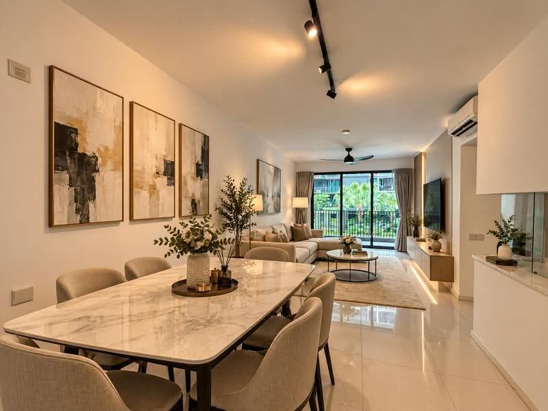 Treasure at Tampines, 23 Tampines Lane, Pasir Ris / Tampines, 4 Bedrooms, 1,324 sqft, Condominium For Sale, by Wilmer Lim, 500257226 - Living Room - PropertyGuru.com.sg