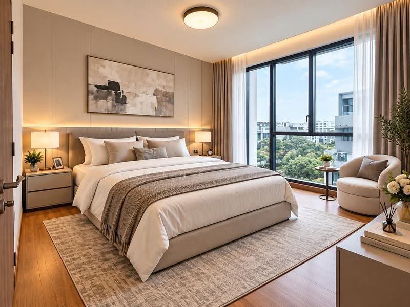 Belgravia Ace, 379 Belgravia Drive, Seletar / Yio Chu Kang, 5 Bedrooms, 3,929 sqft, Cluster House For Sale, by Catherine PANG, 500257285 - Artist impression of master bedroom - PropertyGuru.com.sg