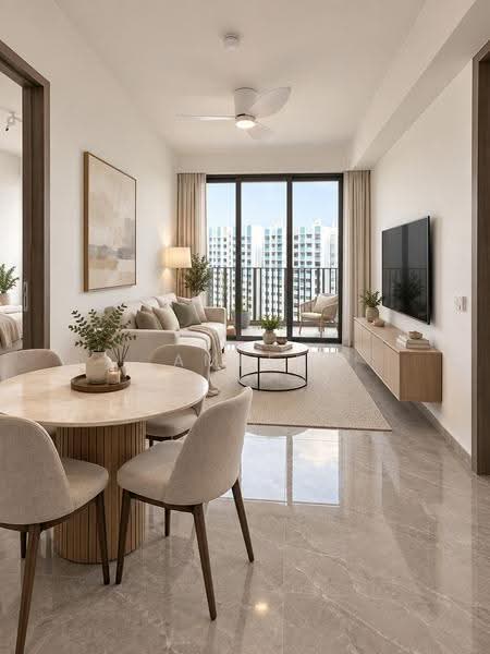 Norwood Grand, 10 Champions Way, Admiralty / Woodlands, 2 Bedrooms, 624 sqft, Condominium For Rent, by Amber Wang Ting, 500257344 - Living Room - PropertyGuru.com.sg