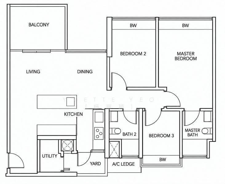 Centro Residences, 59 Ang Mo Kio Avenue 8, Ang Mo Kio / Bishan / Thomson, 3 Bedrooms, 1,001 sqft, Condominium For Sale, by Yvette Yeo (杨丽颖), 500257693 - PropertyGuru.com.sg