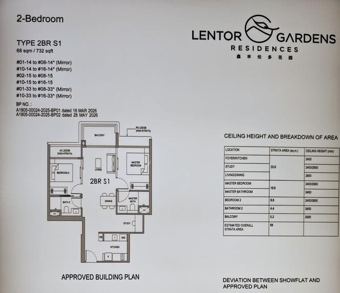 Lentor Gardens Residences, 68 Lentor Gardens, Mandai / Upper Thomson, 2 Bedrooms, 732 sqft, Apartment For Sale, by Vod Chia, 500257857 - PropertyGuru.com.sg